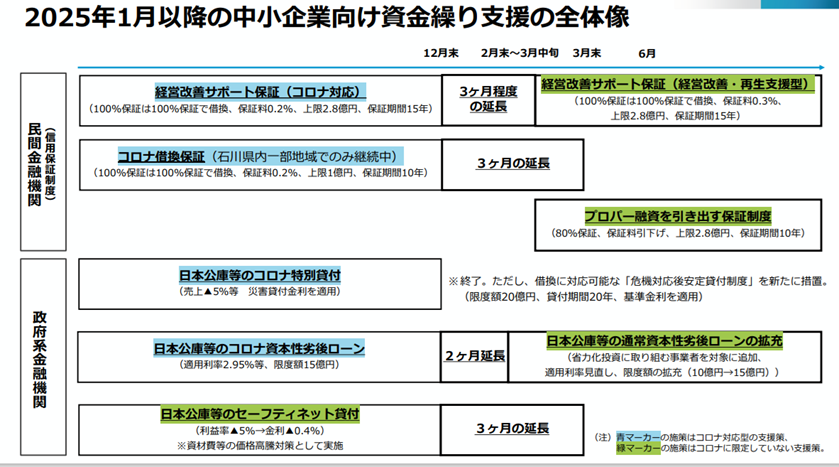 2025年1月以降の中小企業向け資金繰り支援の全体像